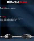Beefy Front Left CV Axle Drive Shaft for Toyota Highlander 2011-2016, Lexus RX350 2010-2015, RX450h 2011 FWD, Venza 2009-2015 AWD and FWD, 2.7L L4, 3.5L V6, Exact Fit Replacement, OE-Grade Durability. Compatible models chart with front left axle drive shaft