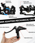 Alloy Mechanical Disc Brake Kit For Mountain Bikes With Front And Rear Calipers Aluminum Levers Includes Two 160mm Rotors And Cables