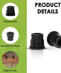 Baluster Connectors For 3/4 Inch Metal Balusters Black Polypropylene For Stairs And Decks Straight Railing Sections No Screws Included