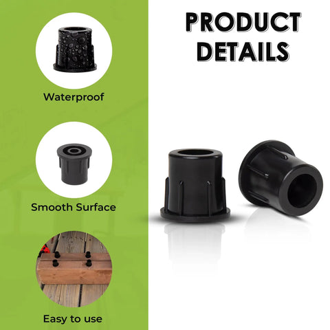 Baluster Connectors For 3/4 Inch Metal Balusters Black Polypropylene For Stairs And Decks Straight Railing Sections No Screws Included