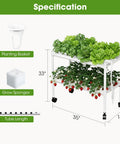 Vertical Hydroponics Growing System With Wheels For Easy Grab And Go Move Space Saving 54 Plant Sites dual tier tower