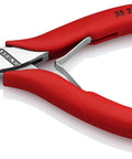 Six Function Precision Electronics Pliers For Wiring And Cable Work, red handle, metal jaws