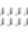 8 Pack Inside Corner Brackets Gussets 38x38x18mm Aluminum Die Cast With Sandblasted Finish Rust Resistant Four Hole Mounting Angle Connectors