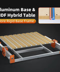 X Axis Extension Kit For 8040 CNC Router Upgrade With Hybrid Spoilboard Worktable, aluminum base frame visible