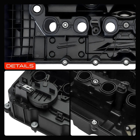 Close-up of Engine Valve Cover For BMW 2.5L 3.0L Cars 125i 128i 130i 323i 328i 525i 528i 530i X3 X5 Z4 E60 E70 E82 E83 E84 E89 E90 E92
