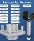 Golf Cart Front End Repair Kit For 2004 Up Club Car Precedent Gas And Electric Including King Pins Bearings Hubs Bushings Control Arm Bushings Bolts Sleeves And Spring Full Front Suspension Replacement Set with part numbers displayed