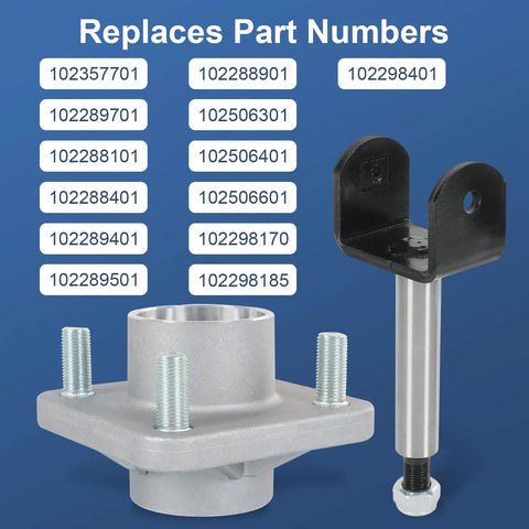 Golf Cart Front End Repair Kit For 2004 Up Club Car Precedent Gas And Electric Including King Pins Bearings Hubs Bushings Control Arm Bushings Bolts Sleeves And Spring Full Front Suspension Replacement Set with part numbers displayed