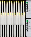24 Pack Flameless Taper Candles With Remote And Timer, 11 Inch LED Battery Operated Candles With 3D Flickering Flame, Ivory