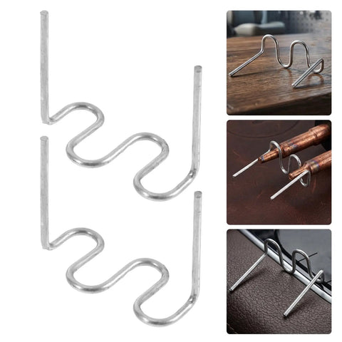 Exhumky 2000 Piece Curved Carbon Metal Welding Rods For Car Bumper And Lamp Bracket Repair, hot staple mending staples in silver color.