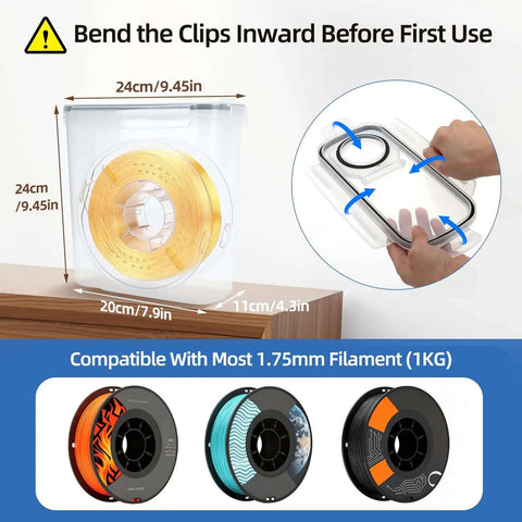 Instructions for using Four Pack Filament Storage Box Set With Desiccants Reusable Label Sheets and 4.0L Airtight Containers