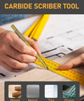 Heavy Duty Carpenter Pencil Kit With Replacement Leads And Mechanical Pencils For Woodworking And Diy Crafting Projects Hella Durable Legit Hands On Workshop Essential With Sharpener, used on wood with ruler.