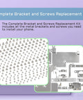 Inner Complete Screws Set With Full Internal Metal Bracket Kit Replacement For iPhone 12, showing screws and brackets