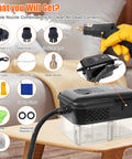 Top Tier 15 In 1 Handheld Steam Cleaner With Smooth Button Control Handle and Easy Gear Switching for deep home and car upholstery cleaning showing multiple nozzle attachments.