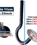 Adjustable Flexible Smoke Extractor Duct Hose With 360 Degree Swivel Arm delivering fume extraction, 11cm diameter and multiple lengths.