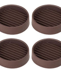 Heavy Duty Rubber Furniture Floor Protectors 2x2 Round Caster Cups Anti Slip Bed Stopper For Couch Sofa Chair Legs Non Scratch Brown 4 Pack