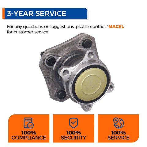 Rear Wheel Hub And Bearing Assembly For Nissan Sentra 2007 2008 2009 2010 2011 2012 2.0L L4 No ABS, front view.