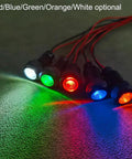 Six Pack Red Blue Green LED Indicator Pilot Lights 110V AC Panel Mount 10mm Hole Flame Retardant Plastic Shell A Real Workhorse For Industrial Equipment Electrical Panels Status Signaling Emergency Alerts And DIY Projects, wired LEDs