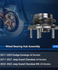 Front Wheel Hub And Bearing Assembly For 2011-2020 Dodge Durango And 2011-2019 Jeep Grand Cherokee, 5 Lug, Easy Install