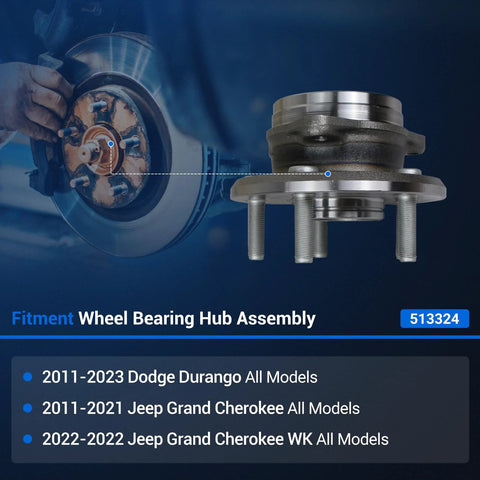 Front Wheel Hub Bearing Assembly 513324 Fits 2011 2019 Jeep Grand Cherokee And 2011 2020 Dodge Durango shown in package