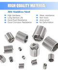 200 Pcs Stainless Steel Wire Thread Inserts Kit M3 M4 M5 M6 M8 M10 M12 Helical Coil Sleeves For Automotive And Machinery Repairs