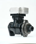 Air Brake Compressor Replacement for ISX15 QSX15 Trucks 2010-2024, 12V Heavy Duty One Cylinder Gear Drive, close-up of gear mechanism