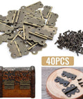 40 Pieces Antique Bronze Butterfly Hinges For Tiny Jewelry Boxes, Dollhouse Cabinets, And Miniature Woodworking Projects, 20 By 17 Mm Iron Hinges With Rust Resistant Plating And Included Screws