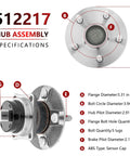 Top and side views of rear wheel hub assembly with measurements for Rear Wheel Bearing And Hub Assembly Pair Fits 2003 2008 Pontiac Vibe, 2003 2008 Toyota Corolla And Matrix, 2000 2005 Celica, 2004 2009 Prius, And 2005 2010 Scion Tc Replacement Ready To Install.