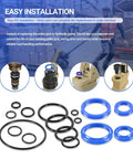 Pallet Jack O Ring Seal Kit For Jet W Pallet Jack PT2748W PT2748LW PT2748L parts with installation guide, blue and black seals visible.