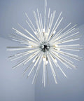 Sputnik Style 12-Light Chandelier In Polished Chrome Firework Design Pendant Lighting For Living Room, Dining Room, Bedroom, And Kitchen