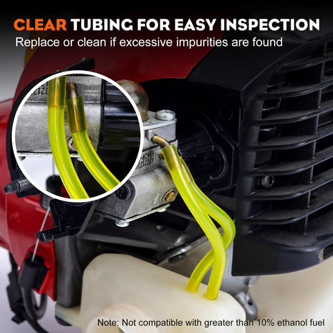 10 Feet Fuel Line Hose For Small Engines One Quarter Inch Inside Diameter To Three Eighths Inch Outside Diameter installed on engine