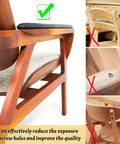 Chair with and without 200 Piece Flat Head Wooden Screw Hole Plugs Three Eighths Inch Diameter One Quarter Inch Deep For Furniture Repair