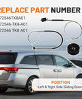 Slick Power Sliding Door Cable And Pulley Wheel Kit Straight Bolt On Replacement For 2011 Thru 2017 Honda Odyssey Ex Lx Exl Touring Left Right Side showing cables and pulleys.