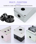 DIY Friendly 50 Pack Black Snap-In Bushing Grommets for Wiring and Tubing shown with enclosures