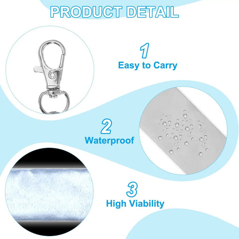 12 Pack Reflective Safety Pendants for Backpacks, Bags, Keychains and Gear, Silver Reflectors; features clip, waterproof design.