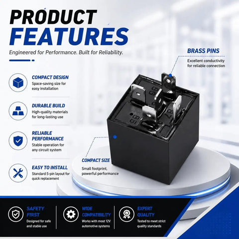 Heavy Duty 4 Pack 5 Pin Electrical Relays For Automotive Cars Trucks Marine Boats 12V 30 To 40 Amp Reliable High Current Switches