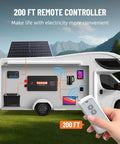 Heavy Duty 5000W Power Inverter Converts 12V DC To 120V AC With 3 AC Outlets And USB Type C Ports Built Different For RV Truck Boat Tailgating And Off Grid Solar Adventures with remote control and solar panel.