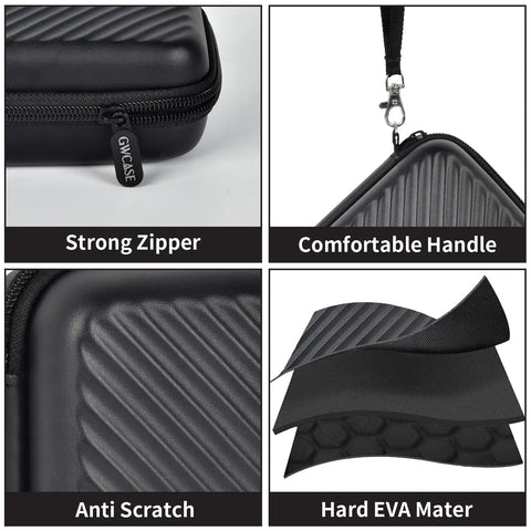 Rugged 2.5 Inch External Hard Drive Case Organizer Box fits Seagate WD Elements Toshiba Canvio with strong zipper and EVA material