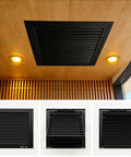 Badass Durable Black Return Air Grille And Wall Or Ceiling Vent Cover Featuring A Slick Removable Filter Door For Garage Shed Setup No Sweat Install Rock Solid Steel Build Quality, overhead view.