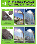 Diagram of UL Listed LED Parking Lot Light 150W With Photocell And 22500 Lumens showing photocell control options