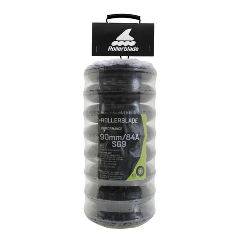 Packaging of 90Mm Inline Skate Wheels With SG9 Bearings 84A Hardness, 8 Pack Replacement Wheels For Unisex Skates