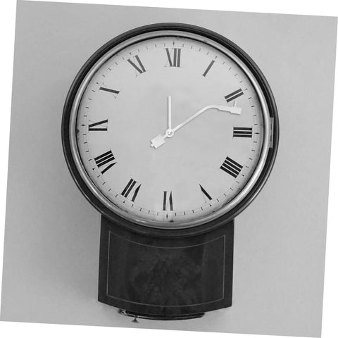 Vintage wall clock with Roman numerals using the Vinyl Record Clock Mechanism Kit For DIY Projects Easy Install And Accurate Timekeeping.