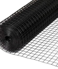 Top Shelf Vinyl Coated Hardware Cloth 16 Gauge Galvanized Steel With Half Inch Black Square Mesh rolled out on the ground
