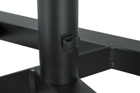 Close-up of locking safety pin on Pro Grade Studio Monitor Stands Pair With Adjustable Height And Locking Safety Pin For Precise Speaker Placement