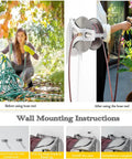Before and after using Heavy Duty Garden Hose Reel With Wall Mount Cart for efficient outdoor water storage and organization.
