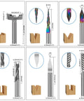 Pro Grade One Quarter Inch CNC Router Bits Kit With ER11 Collet V Bit End Mills Chamfering Bit For Woodworking Carving Set