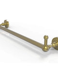 Dottingham Collection 24 Inch Towel Bar With Integrated Hooks Satin Brass Sleek Spa Style For Quick Towel Drying And Easy Storage