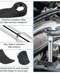 Three Piece Pry Bar Wrench Adapter Set For One Half Inch Drive showing steel construction and durability details