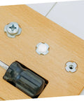 Plastic Screw Cover Caps Set 400 Pieces Hinged Design Multi Color Assorted for Furniture close-up on wood surface