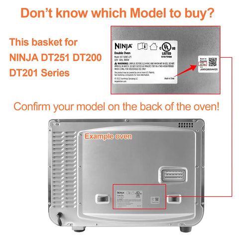 Replacement Air Fryer Oven Basket Game Changer For Digital Air Fryer Oven DT200 DT201 DT251 DT501 DT551 Mesh Tray label
