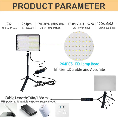 Diagram of 2 Pack LED Photo Lighting Kit With Stand 2800K-6500K Dimmable Studio Lights For Product Photography, Vids, Streams.